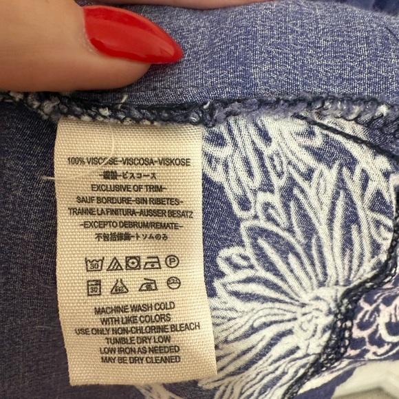 Free People Blue Hawaii Washed Blue Floral Print Mini Dress Size Large - Picture 8 of 10